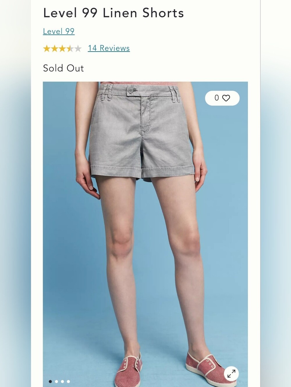 Anthropologie Level 99 Linen Blend Shorts size 27.